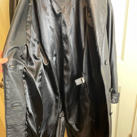 Vintage Jacqueline Ferrar Black Leather Women's trench Coat - Picture 14 of 16